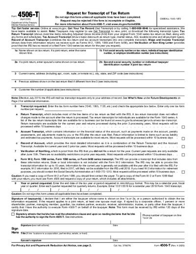 4506-T Form preview