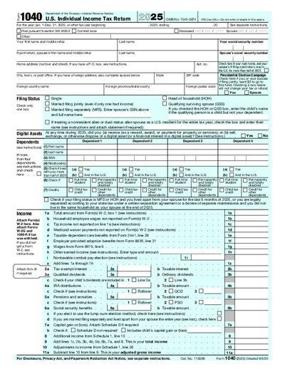 IRS 1040 Form preview