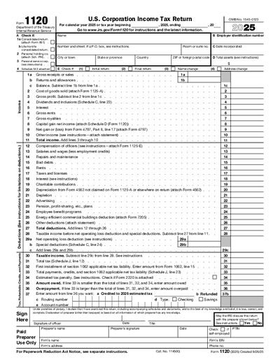 IRS Form 1120 preview
