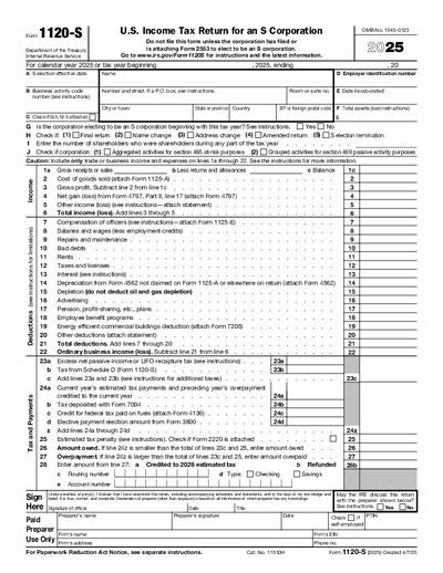 IRS Form 1120-S preview