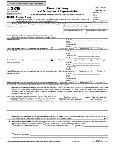 IRS Form 2848 preview