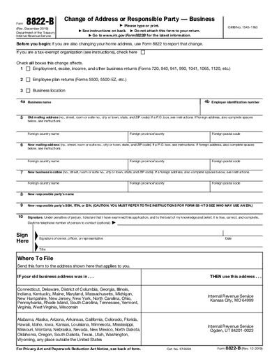 IRS Form 8822-B preview