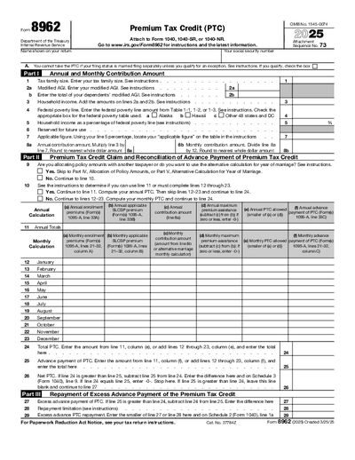 IRS Form 8962 preview