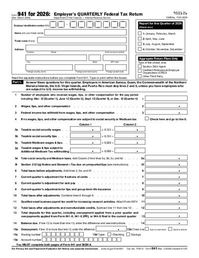 IRS Form 941 preview