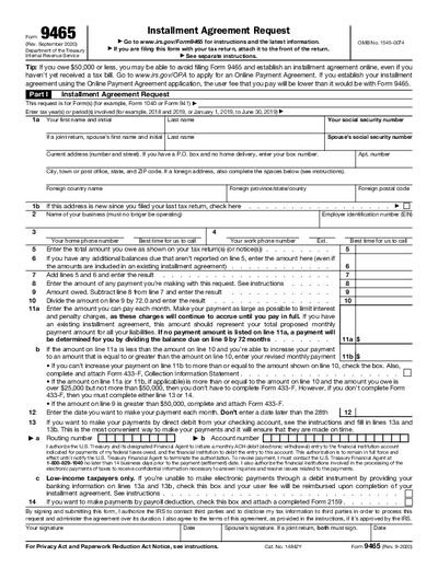 IRS Form 9465 preview