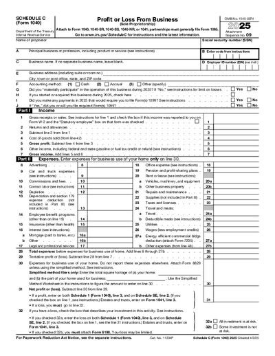 Schedule C (Form 1040) preview
