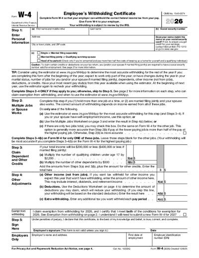 W-4 Form preview