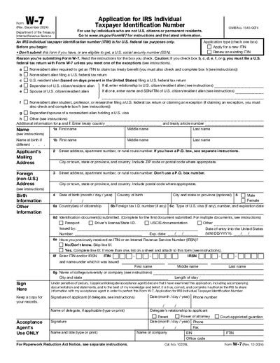 W-7 Form preview