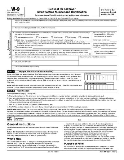 W-9 Form preview